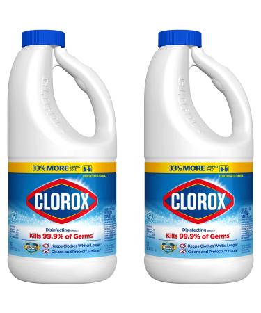 Clorox Splash-Less Bleach, Concentrated Formula, Clean Linen, 40 Ounce Bottle - Pack of 2 (Package May Vary)