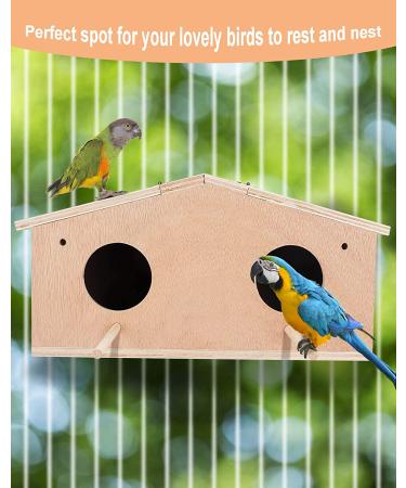 PetNanny Parakeet Nesting Box with Bamboo Bird's Nest & Coconut Shreds - Birdhouse Kit for Breeding & Playtime | Ideal for Parrots, Swallows, and Small Birds - Buy Online on SooperMarket.com