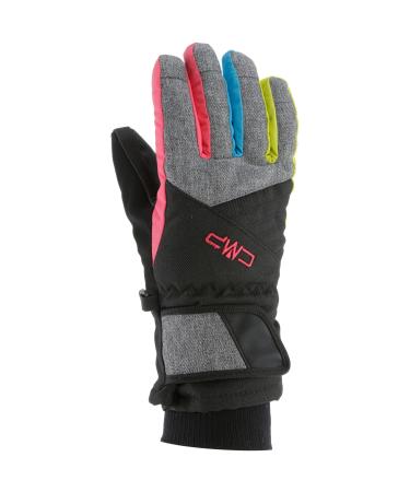 CMP Adult Gloves Ski Gloves 5 Black-B.Jewel-Strawberry