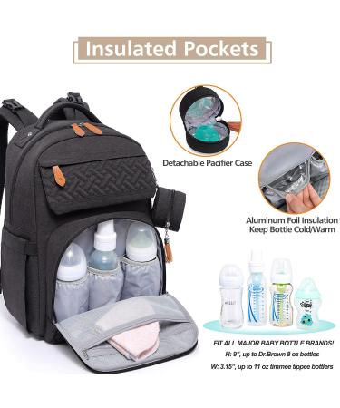 Diaper Bag Backpack  BabbleRoo Unisex Baby Bags with Changing Pad  Pacifier Case & Stroller Straps  Multifunction Waterproof Travel Back Pack for Boys Girls  Black - Buy Online on SooperMarket.com