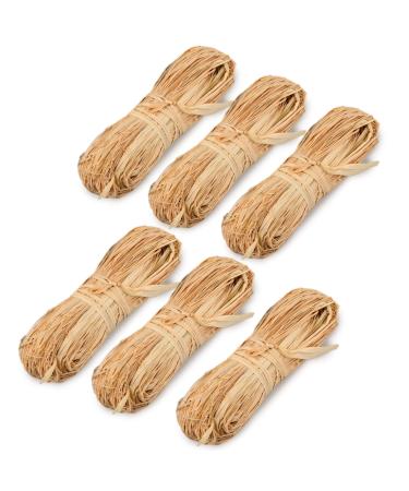 jijAcraft Raffia Ribbon 300g Natural Raffia Grass Ribbons for Florist Bouquets Decoration Gift Wrapping Gift Box Filler Craft DIY (6 x 50g) Natural 6 x 50g