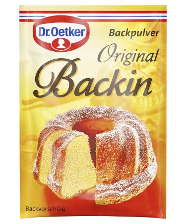 Dr.Oetker Original Backin 18 x 10 Pack Baking powder 16 g per bag fine baking agent for cooking and baking ideal for cakes waffles pizza & Co. vegan