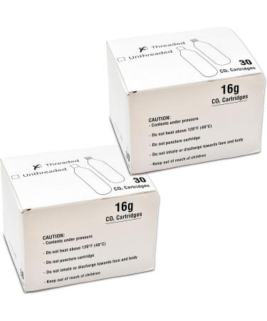 60 - 16g CO2 Threaded Cartridges for Bike Tire Inflator Keg Charger - Buy Online on SooperMarket.com