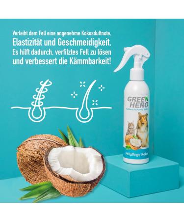 Green Hero Nursing Pray Kokos 250ml - Intensive Fur Care Spray for Dogs & Cats | Coconut Water Paraben-Free No Microplastics or Dyes - Buy Online on SooperMarket.com