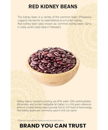 Raw Red Kidney Beans - GMO Free, 100% Natural, Premium Quality (1 KG) - Buy Online on SooperMarket.com