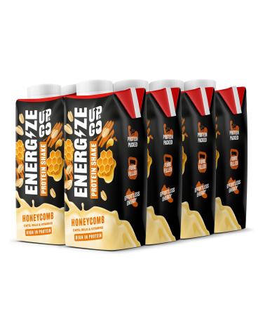 UP&GO Energize - Honeycomb Protein Breakfast Shake (350ml x 8 Bottles) Low Fat High Fibre No Added Sugar