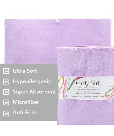 Curly Girl Large Microfiber Towel - 22 x 39 - Super Absorbent - Lavender - Buy Online on SooperMarket.com