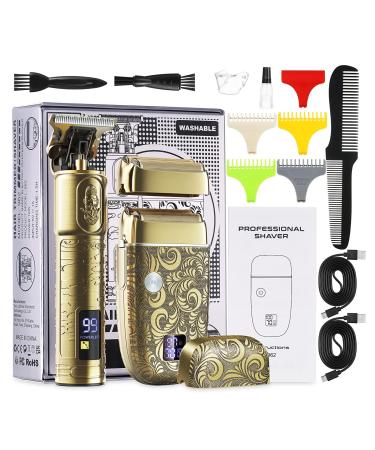 Bestauty Hair Trimmer & Electric Razor for Men Men's Hair Clipper and Foil Shaver Kit with 4 Guide Combs USB Rechargeable Cordless Haircut and Beard Trimmer Kit for Salon/Barbers/Home Use 2 in 1 Foil Shaver