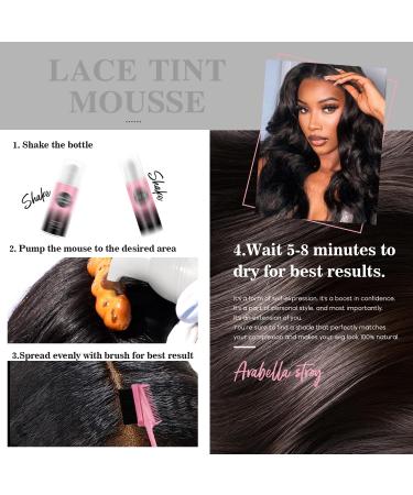 Immetee Lace Tint Mousse for Wigs - Quick Dry No Residue Lace Melting Foam Perfect Skin Tone Match - 150ML/5.07FL OZ (Black - Buy Online on SooperMarket.com