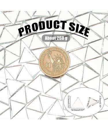 260g Clear Triangle Glass Mirror Tiles - Mini Decorative Mosaic Tiles for Crafts & Jewelry Making - Buy Online on SooperMarket.com