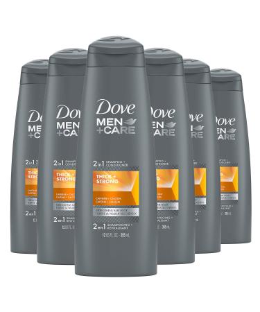 Dove Men+Care Fortifying 2 in 1 Shampoo and Conditioner for Resilient and Thicker Hair Thick and Strong with Caffeine Helps Strengthen Thinning Hair 12 oz Pack of 6