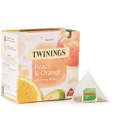 Twinings Peach & Orange Tea Bags 20 Count (Pack of 1) WHITE PEACH ORANGE Single