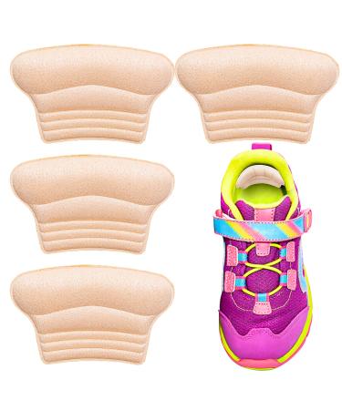 WLLHYF Kids Heel Grips 4 Pieces Self-Adhesive Heel Cushion Add Volume to Too Large Shoe InsertsPrevent Skin Rubbing and Blister Shoe Fit for Toddlers Girls and Boys Women Skin Color 2 Pairs