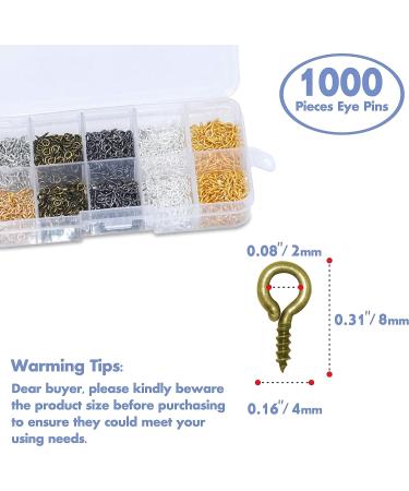 1000 PCS Small Self Tapping Screw Eye Pins Hooks in 6 Colors (4  8mm/0.15  0.3inch) - Buy Online on SooperMarket.com