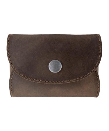 Hide & drink razor case made of leather razor accessories physical care boards handmade: Bourbon-brown brown 4.92x2.9x0.79 inch (Pack of 1) Classic