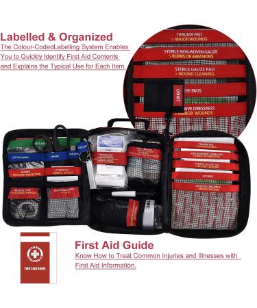 2022 Upgrade: Compact First Aid Kit with Tourniquet - 161 Piece Set Medium - Ideal for Emergency Rescue and Trauma Care - Buy Online on SooperMarket.com