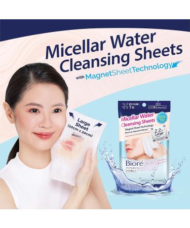 Biore Makeup Remover Clear Wipe Off Sheets - 7 Sheets | Gentle Cleansing for All Skin Types | International Shipping Available - Buy Online on SooperMarket.com