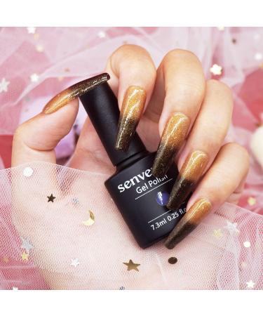 Senvenski Colour Changing Gel Nail Polish Gift Set - Red Black White Grey Brown Gold Glitter - Mood Chameleon UV LED Thermal Art Manicure Varnish (WB018) - Buy Online on SooperMarket.com