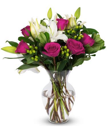 Benchmark Bouquets Pink Elegance, With Vase (Fresh Cut Flowers)