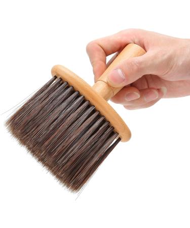 Large Barber Hair Cutting Brush with Wooden Handle Barber Face Brush for Face Neck Duster Hair Cutting Accessories (Brown) - Buy Online on SooperMarket.com