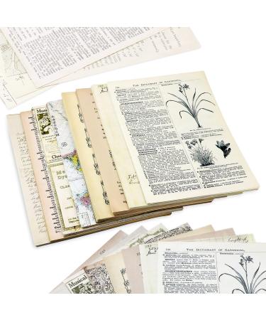 BILLIOTEAM 240PCS Junk Journal Pages Vintage Handmade Scrapbook Paper Mathematics Magazine Newspaper Sheet Music Kraft Paper for Scrapbooking Decoupage Background DIY Craft Decoration(5.51 x 7.87)