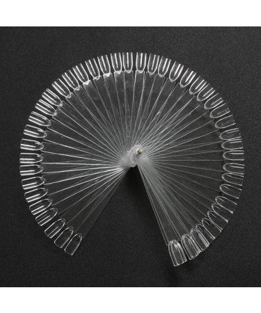 TRIXES fan with 50 nail art sticks with fingernail display for practicing and showing - nail tips