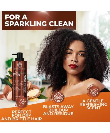 Moroccan Argan Oil Shampoo - Sulfate Free Hydrating Anti-Frizz Care for All Hair Types | Deep Moisturizing Treatment for Color Treated & Damaged Hair - Buy Online on SooperMarket.com