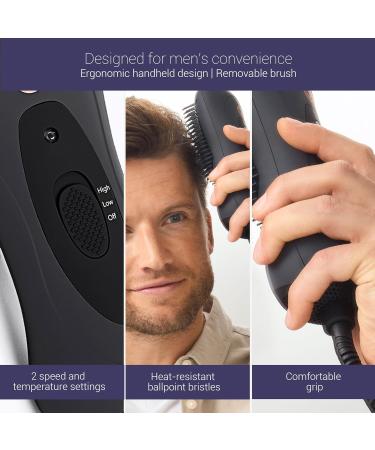 MONAT Hair Brush Dryer | 2-in-1 Electric Straightening Brush & Beard Dryer | Infrared Technology | Adjustable Speed & Temperature Levels - Buy Online on SooperMarket.com