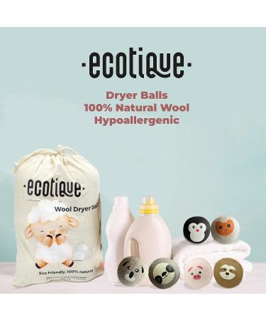 ECOTIQUE Wool Dryer Balls 100% Natural Fabric Softener Reusable Reduces Clothing Wrinkles and Saves Drying Time Saves Energy Costs Eco-Friendly Pack of 6 XL (Assorted Designs) - Buy Online on SooperMarket.com