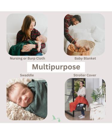 Muslin Swaddle Blankets Set of 3 - Forest Rust | Gender Neutral Baby Receiving Blankets - Buy Online on SooperMarket.com