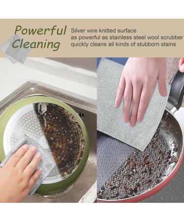 5 Pack Wire Dishwashing Rags Dual Layer Wire Dishwashing Rags Multipurpose Wire Dishwashing for Wet and Dry Non-Scratch Wire Dish Cloths Kitchen Wire Dishcloth Cleans for Dishes Sinks Stove Tops Duallayer - Buy Online on SooperMarket.com