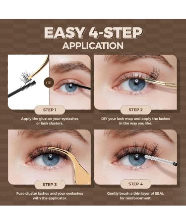 Lashview 144 PCS 3D Cluster Lashes - DIY Mega Volume Eyelash Extensions | Reusable Super Thin Band Individual Lashes - Buy Online on SooperMarket.com