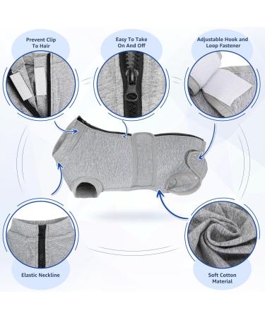 Lukovee Dog Surgery Recovery Suit Dog Cone E-Collar Alternative After Surgery with Zipper for Female Male Dog Recovery Shirt Dog Abdominal Wounds Bandages Preventing Licking Spay Suit (GY M) Medium Gray - Buy Online on SooperMarket.com