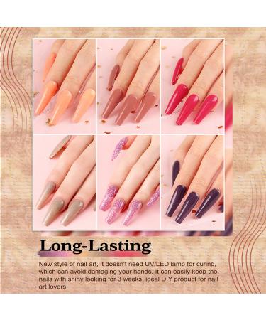 Lavender Violets 26PCS Dip Powder Nail Kit Starter - Red Solid Glitter Colors - Base Top Activator Brush Saver - Nail File Included - Buy Online on SooperMarket.com