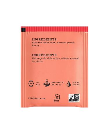 Stash Tea Peach Black Tea - 6 Boxes of 20 Tea Bags (120 Total) | Premium Peach Flavor - Buy Online on SooperMarket.com