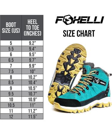 Foxelli Women's Waterproof Suede Hiking Boots - Breathable & Lightweight - Size 8.5 Teal - Buy Online on SooperMarket.com