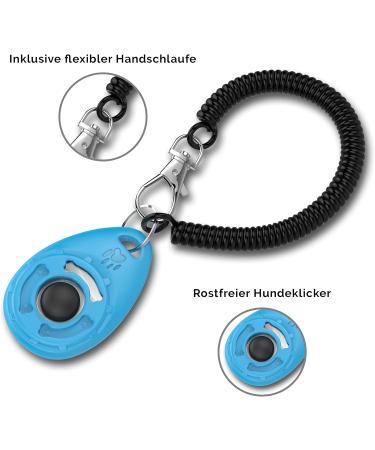 Truepets Dog Clicker Set - Flexible Hand Loop Clickers for Effective Dog Training - Clicker DOOG (Black/Blue) - Buy Online on SooperMarket.com