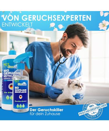 FreeClean Bio Ruchs Neutralizer Concentrate 1000ml - Extra Strong Enzyme Cleaner for Cats | Highly Concentrated Odor Remover & Textile Freshener | Made in Germany - Buy Online on SooperMarket.com