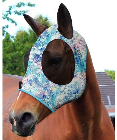 Harrison Howard Stretable horse mask with UV protection very comfortable gently to the skin breathable pastel mix size XL Extra Size Pastell Mix