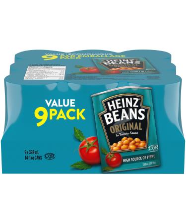 Heinz Original Beans in Tomato Sauce 398ml (Pack of 9) 398 ml (Pack of 9)