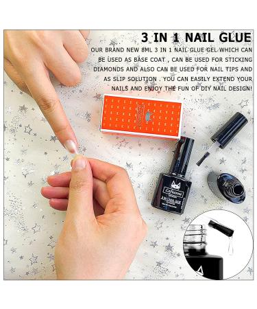 Lofuanna 3 in 1 Nail Glue Gel 8ML - Curing Needed, Base Coat, Slip Solution - Fake Nails, Nail Tips - Poly Gel Compatible - 1Pcs - Buy Online on SooperMarket.com