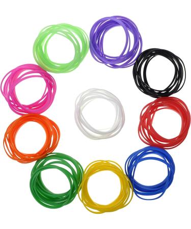 100 PCS Thin Blue Silicone Bracelets - Elastic Rubber Wristbands for Women, Men, Teens - Buy Online on SooperMarket.com