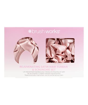 Brushworks Rejuvenating Satin Hair Turban and Scrunchie Set