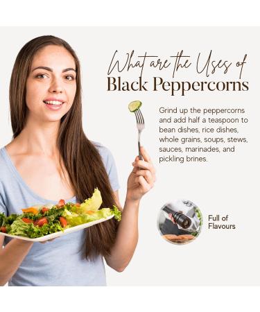 Premium Whole Black Peppercorns - 250g Resealable Pouch | Natural Rich Flavor | Perfect for Grinder Refill - Buy Online on SooperMarket.com