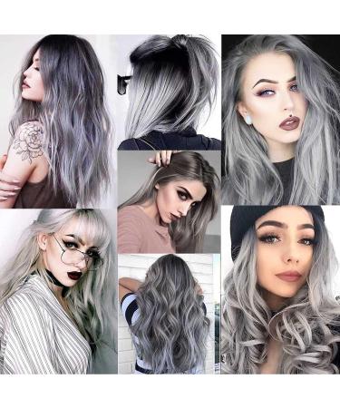 12 Pcs Colored Hair Extensions Colorful Clip in Hair Extensions 22 inch Synthetic Straight Hair Extensions for Kids Girls Women K 12pcs-Grey - Buy Online on SooperMarket.com