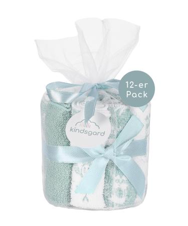 kindsgard washcloths vaskedag 12-pack mint - 20 x 20 cm - baby washcloths - baby essentials - 100% cotton