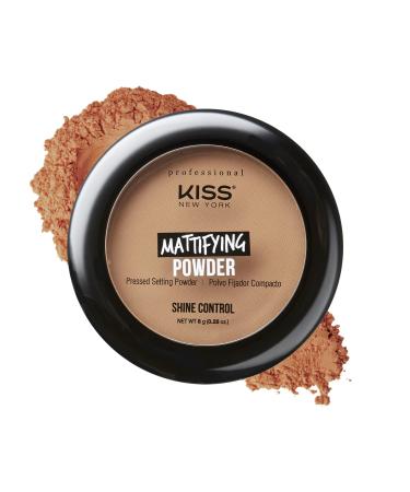 Kiss New York Pro Pressed Mattifying Finishing Setting Powder Best for Medium to Dark Skin Blurs fine lines and pores (Translucent Deep)