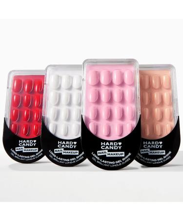 Hard Candy Press On Nails Fire Red | Short Round Fake Nails Gel-Like Shine | 30 Nail Kit with Glue & Reusable Case | Pack of 24 - Buy Online on SooperMarket.com