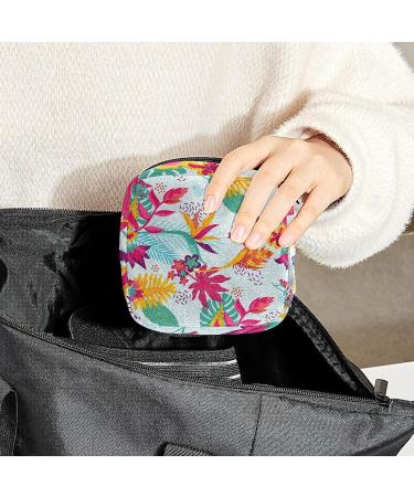 Exotic Floral Sanitary Napkin Storage Bag - Portable Period Pouch for Women and Girls - Multi-colored - Buy Online on SooperMarket.com
