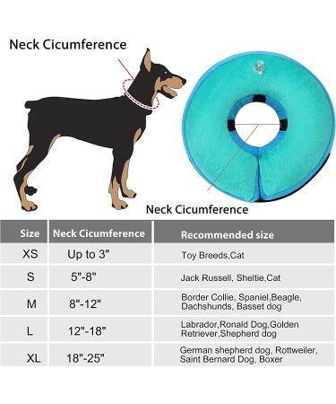 MUKSIRON Inflatable Dog Cone Collar | Adjustable Recovery Collar for Dogs & Cats | Prevent Biting & Scratching | Green-Blue | Large Size - Buy Online on SooperMarket.com